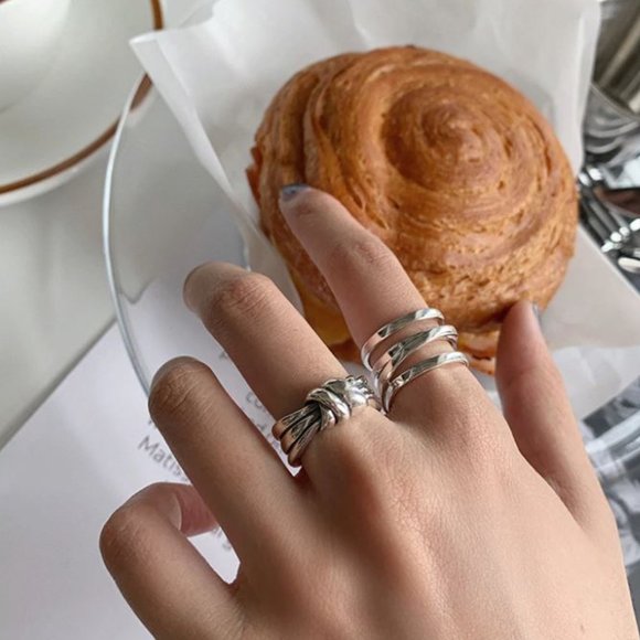 925 Sterling Silver Twist Knot Ring Size 8-9 - Picture 4 of 4